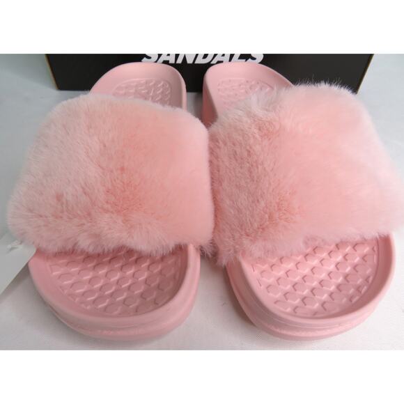 New FILA Pink Furry Chic Women's Slide Sandals Sz 8 EU 39 - Picture 3 of 10